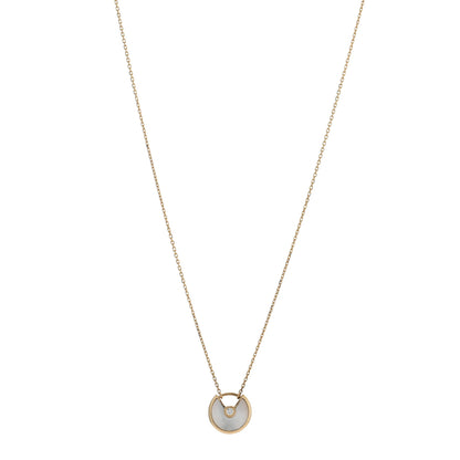 Cartier 18K Yellow Gold Diamond Mother of Pearl XS Amulette de Cartier Pendant Necklace 1 of 4