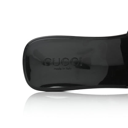 Gucci Rubber Gucci Logo Womens Platform 20/60mm Slide Sandals 38 Black 6 of 6