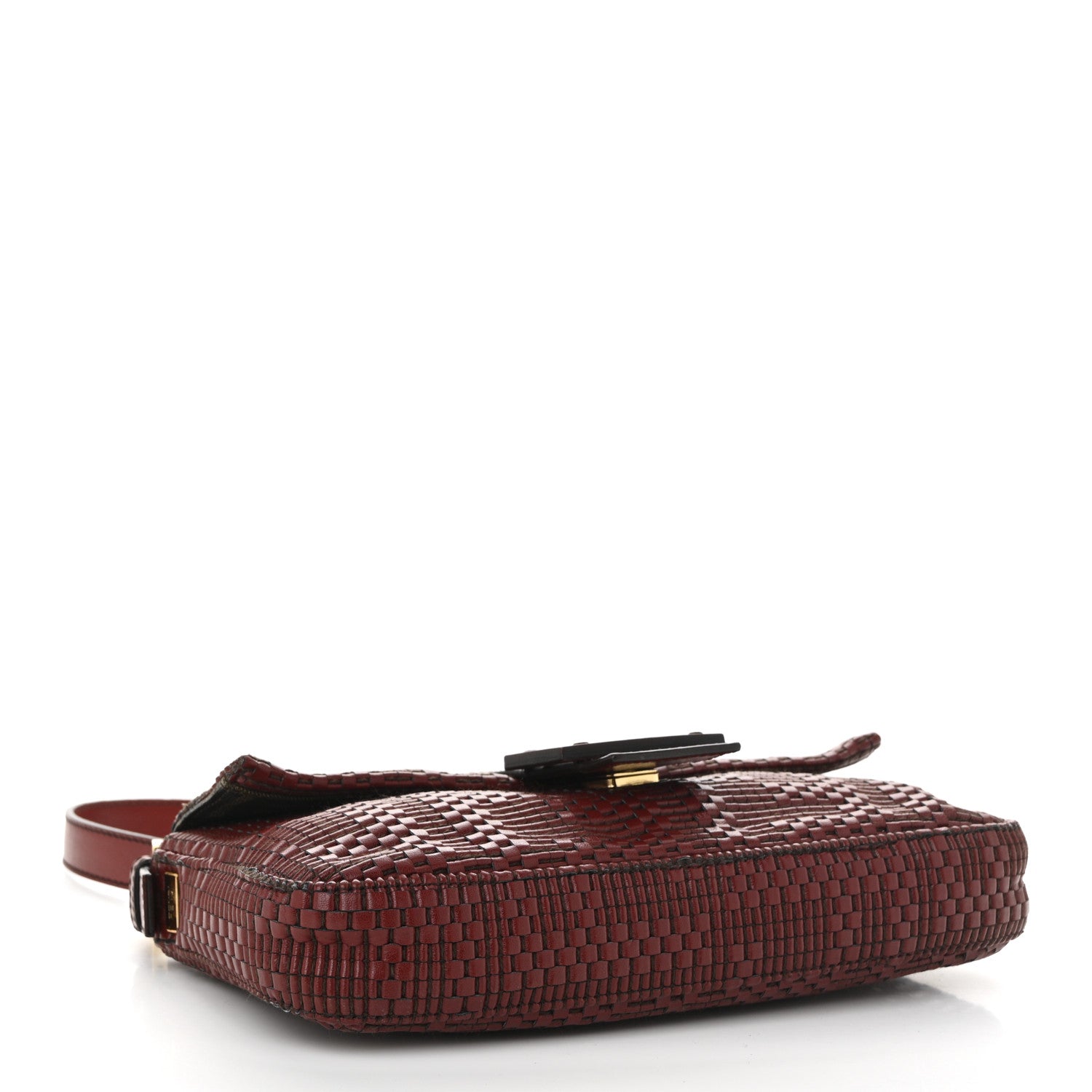 Fendi Lambskin Woven Baguette Red 4 of 10