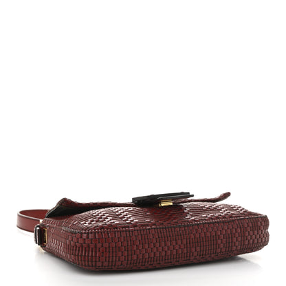 Fendi Lambskin Woven Baguette Red 4 of 10
