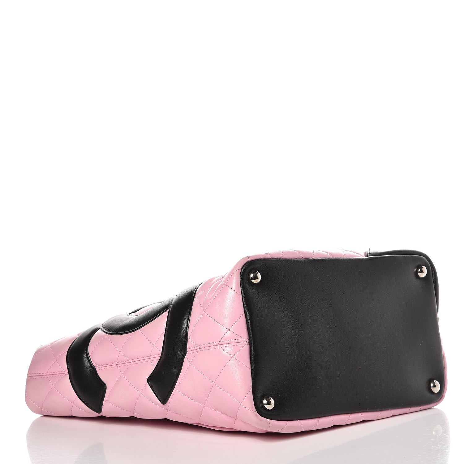 Chanel Calfskin Quilted Medium Cambon Tote Pink Black 4 of 14