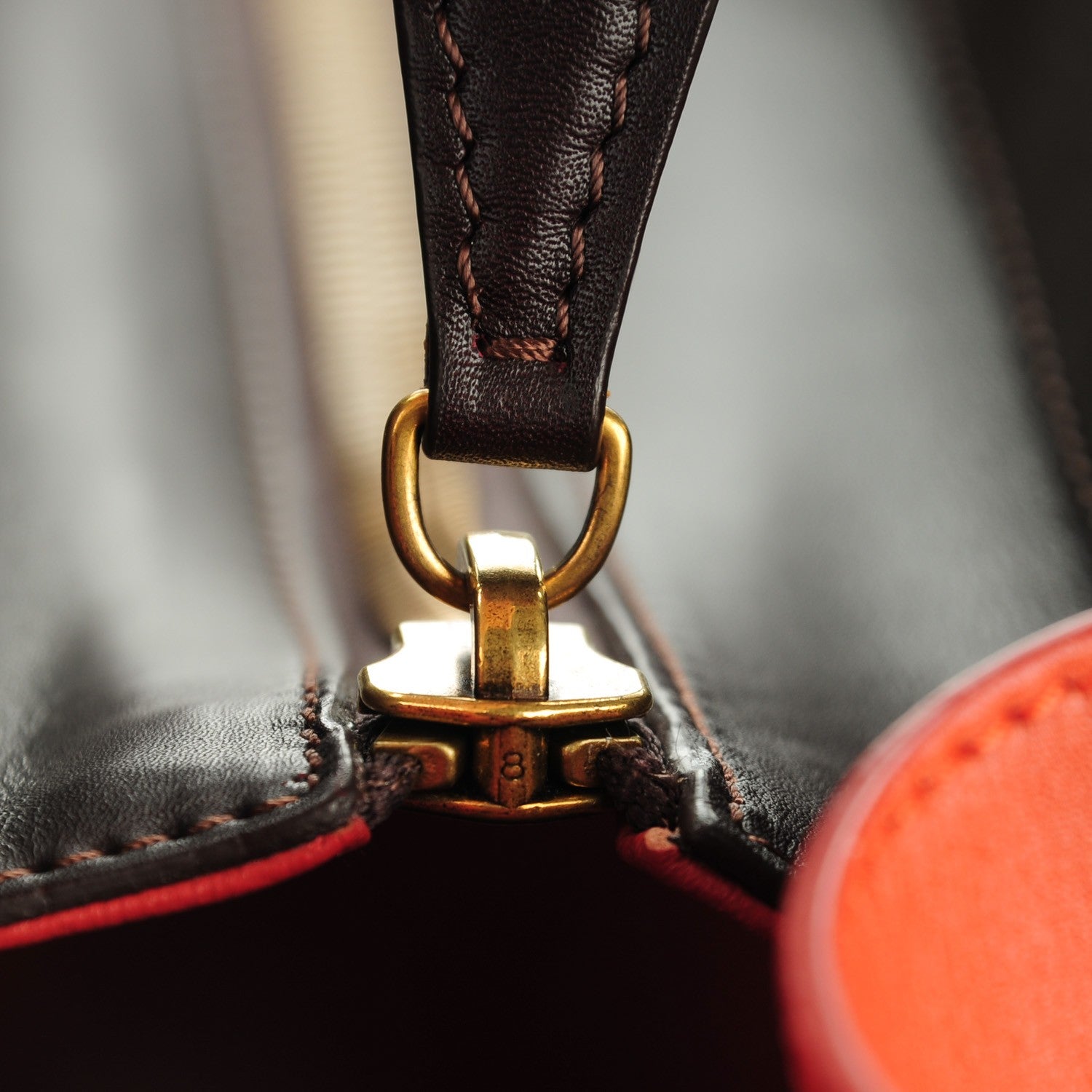Celine Satin Calfskin Mini Tri-Color Luggage Blood 6 of 9