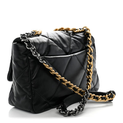 Chanel Lambskin Quilted Large Chanel 19 Flap Black 2 of 10