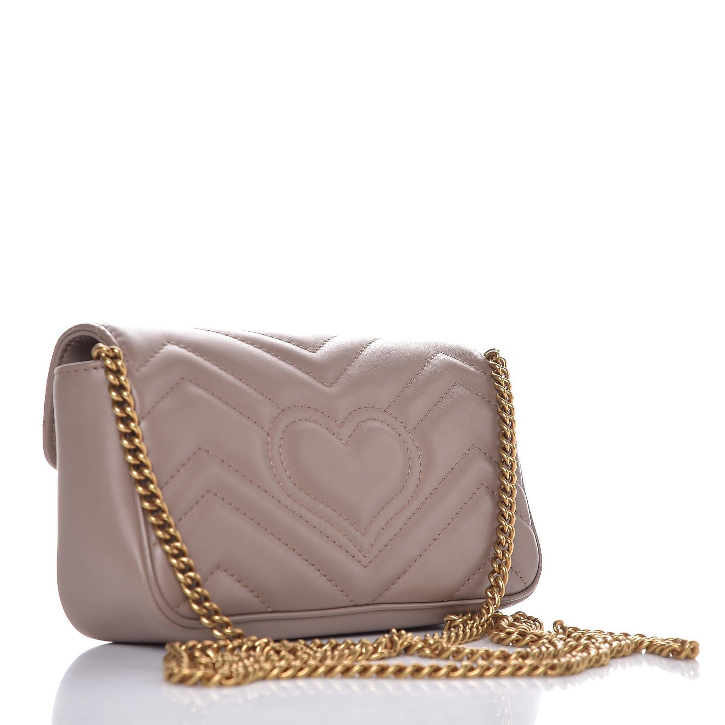 Calfskin Matelasse Super Mini GG Marmont Shoulder Bag Porcelain Rose