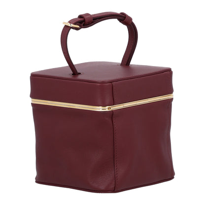 Celine Supple Calfskin Cube Frame Bag Syrah 2 of 9
