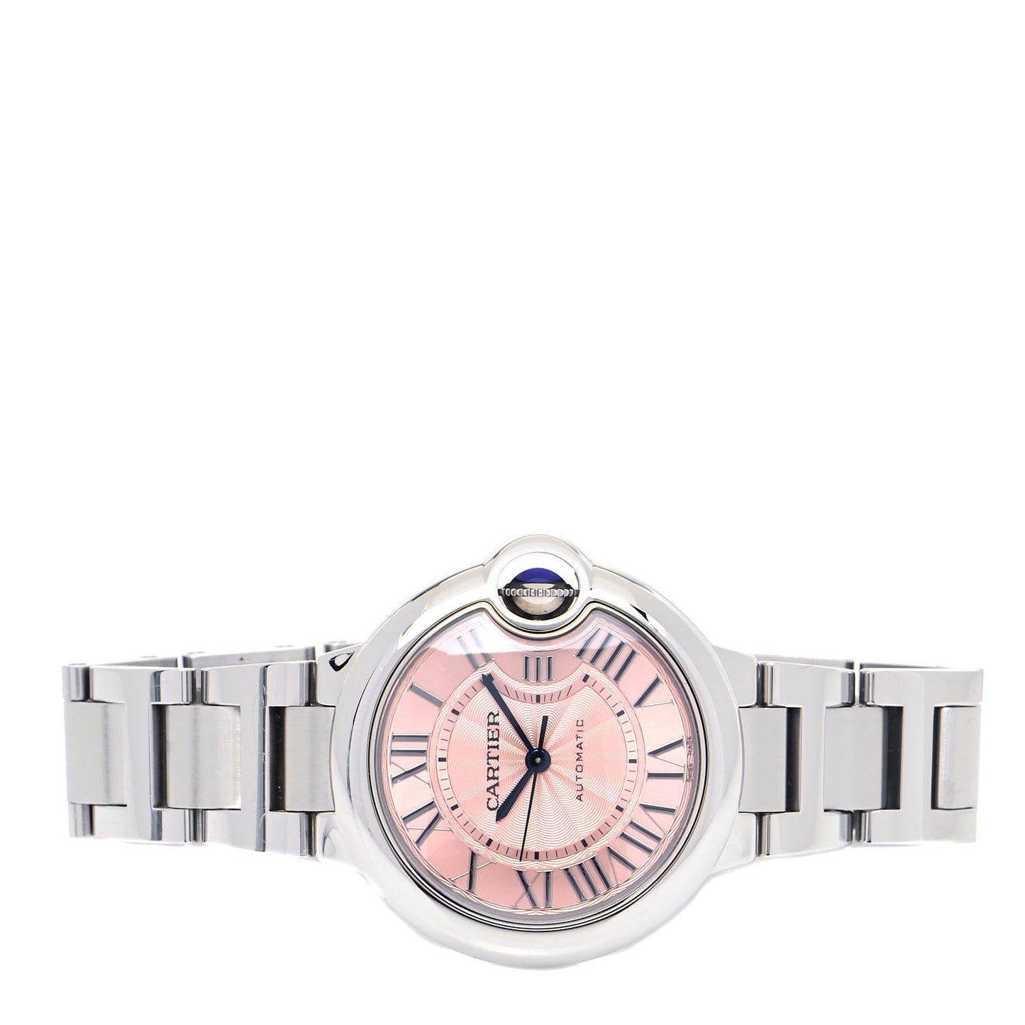 Stainless Steel 33mm Ballon Bleu De Cartier Automatic Watch Pink