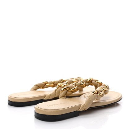 Bottega Veneta Nappa Chain Dot Flat Sandals 40 Cane Sugar 4 of 8