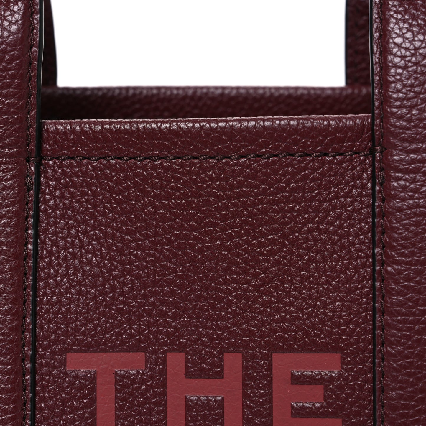 Grained Calfskin Small The Tote Bag Burgundy