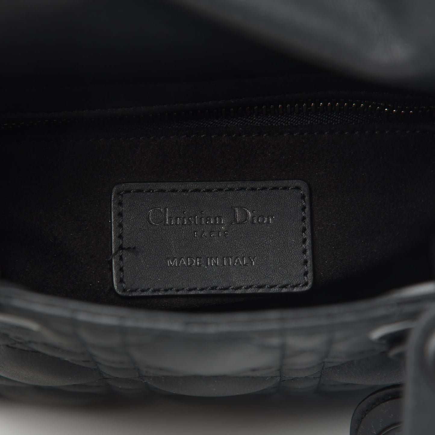 Ultra Matte Calfskin Cannage Mini Lady Dior Black