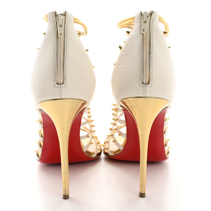 Christian Louboutin Kid Nappa Millaclou 100 Cage Sandals 37 Edelweiss Gold 6 of 14