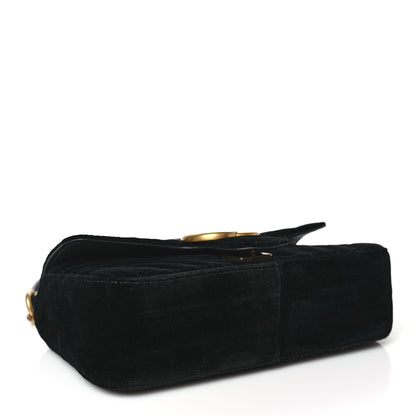 Gucci Velvet Matelasse Mini GG Marmont Shoulder Bag Black 4 of 11