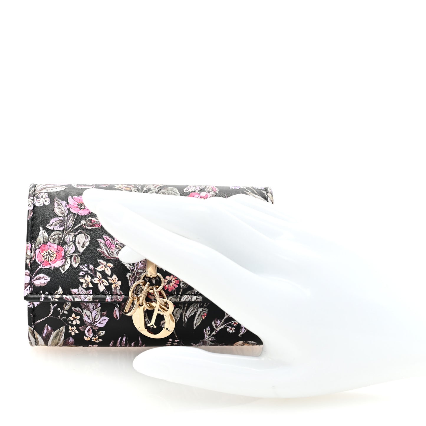 Calfskin Millefiori Printed Miss Dior Glycine Wallet Black