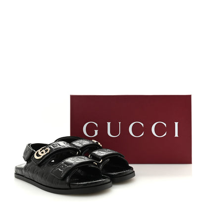 Gucci Guccissima GG Embossed Womens Sandals 39 Black 10 of 10