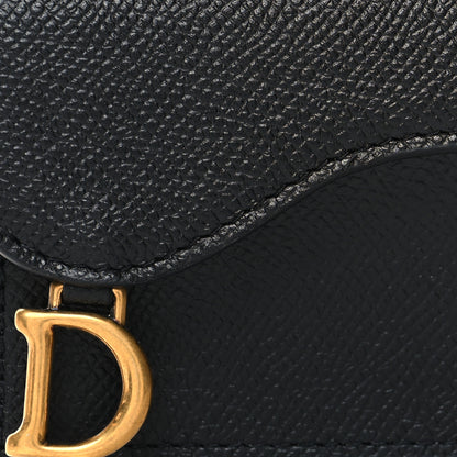 Christian Dior Grained Calfskin Saddle Card Holder Black 8 of 9