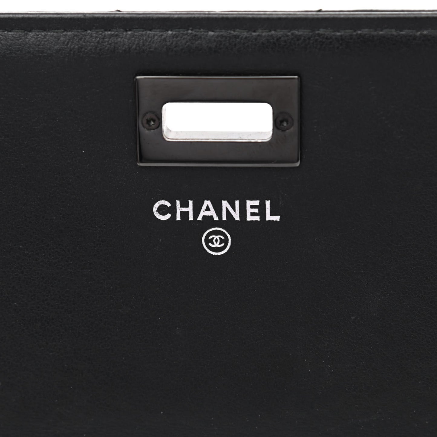 Aged Calfskin Chevron Quilted Reissue 2.55 Square Wallet On Chain WOC So Black