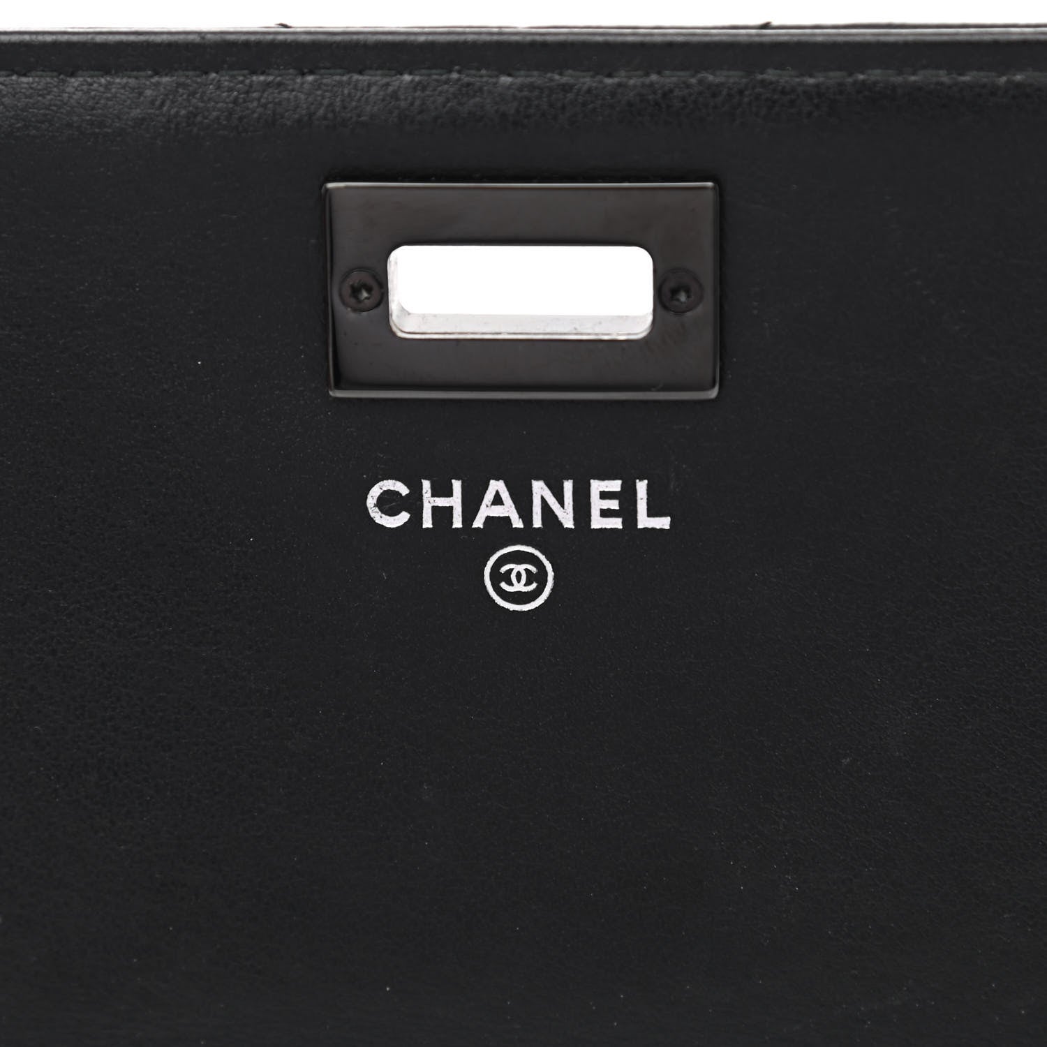 Chanel Aged Calfskin Chevron Quilted Reissue 2.55 Square Wallet On Chain WOC So Black 6 of 11