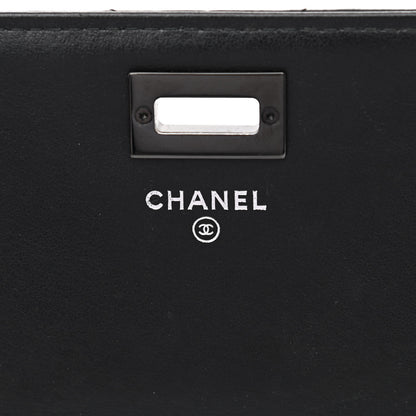 Chanel Aged Calfskin Chevron Quilted Reissue 2.55 Square Wallet On Chain WOC So Black 6 of 11