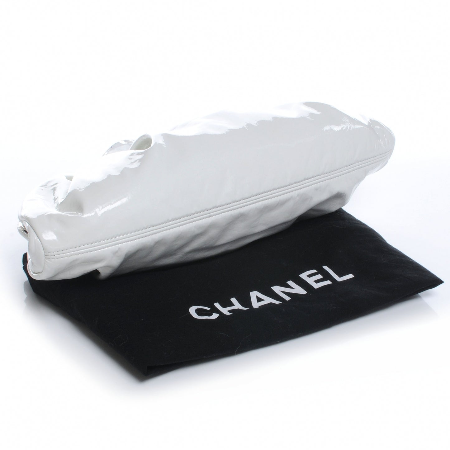 Vinyl Diamond Kiss Lock Clutch Ivory
