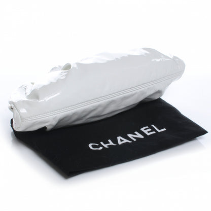 Chanel Vinyl Diamond Kiss Lock Clutch Ivory 4 of 8