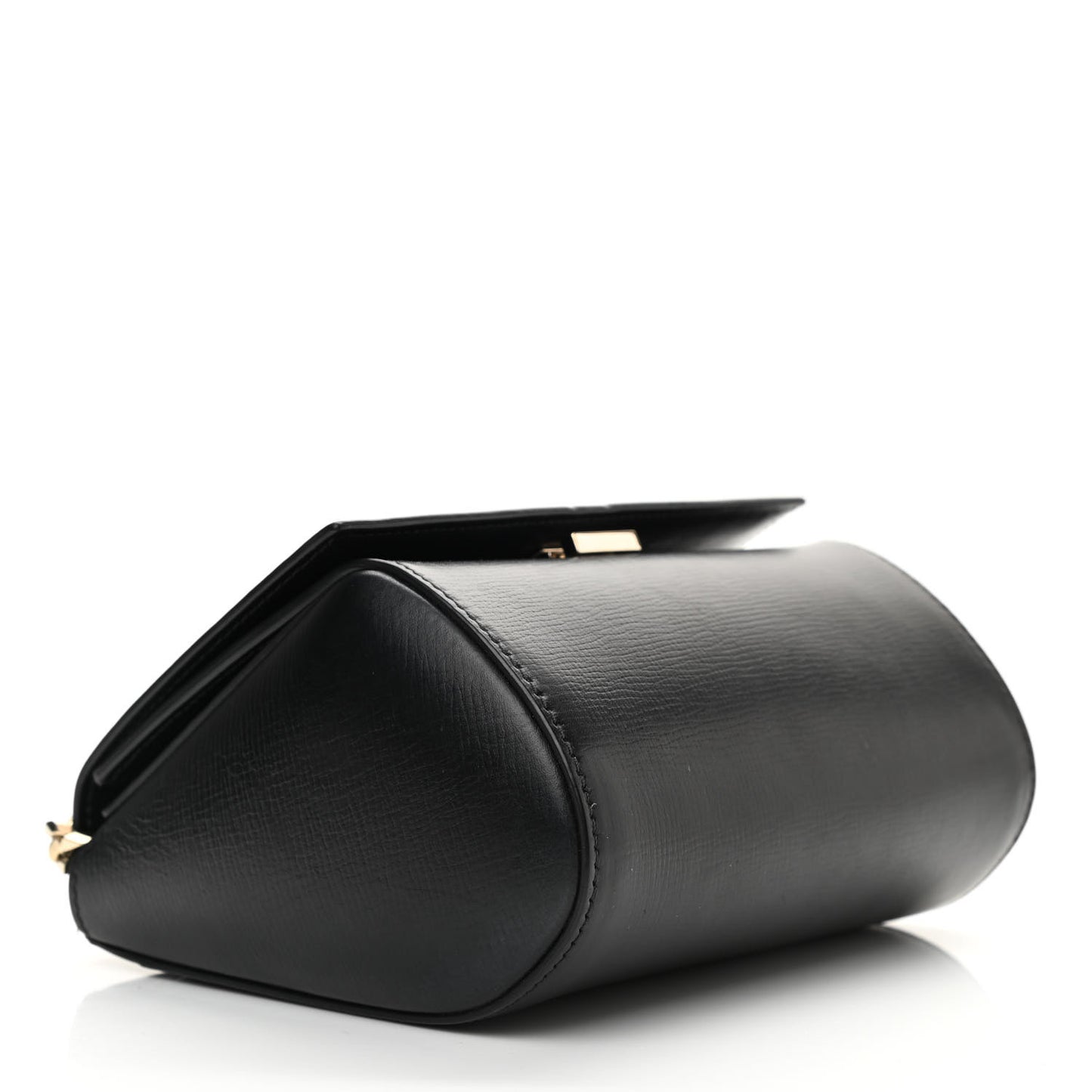 Textured Calfskin Mini Pandora Box Chain Crossbody Bag Black