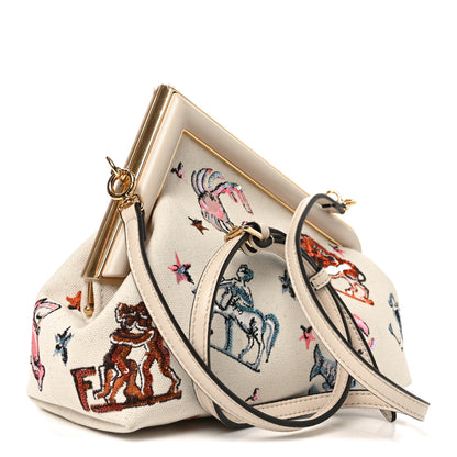 Fendi Canvas Ricamo Embroidered Astrology Small Fendi First Grezzo Multicolor 3 of 10