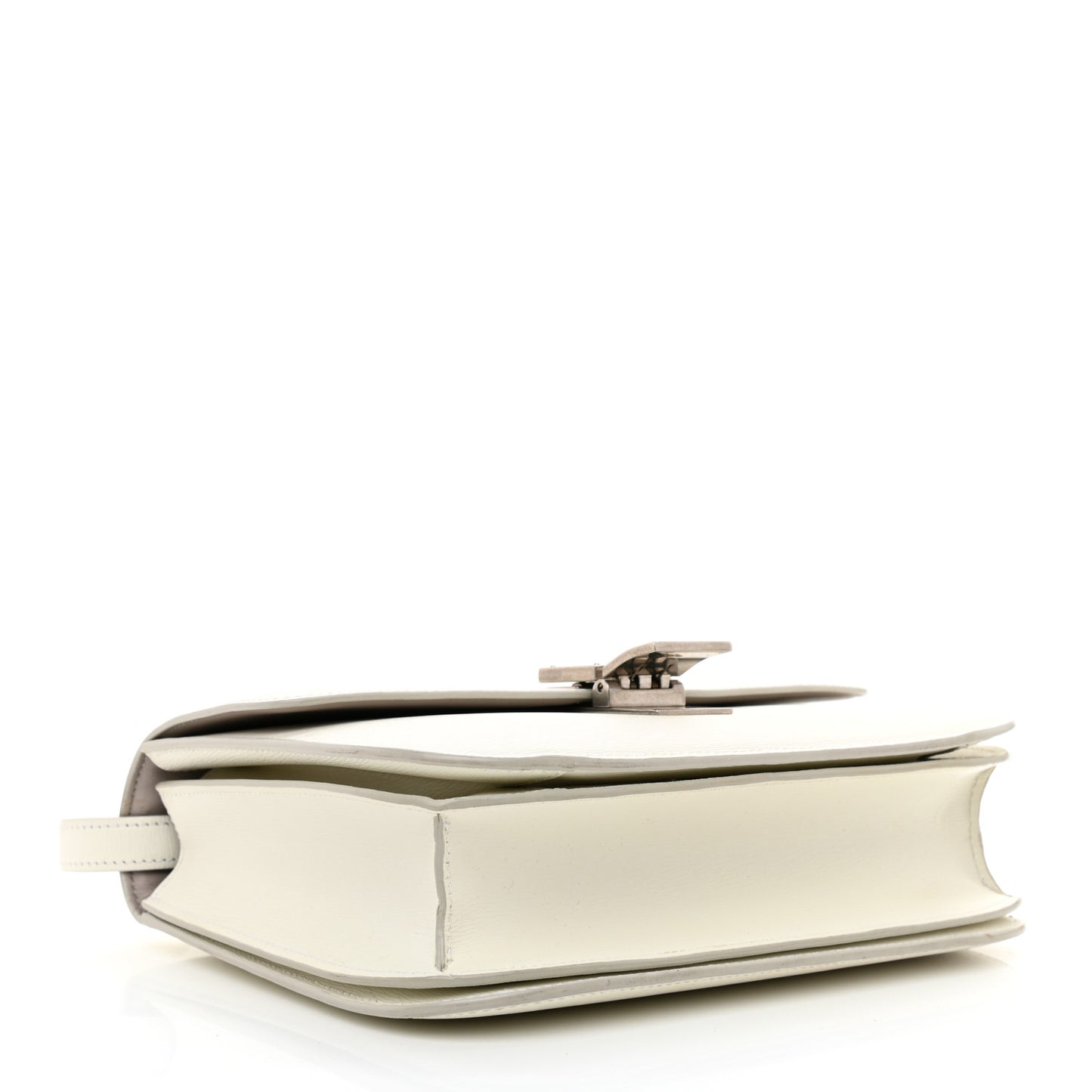 Liege Calfskin Medium Classic Box Flap Bag White