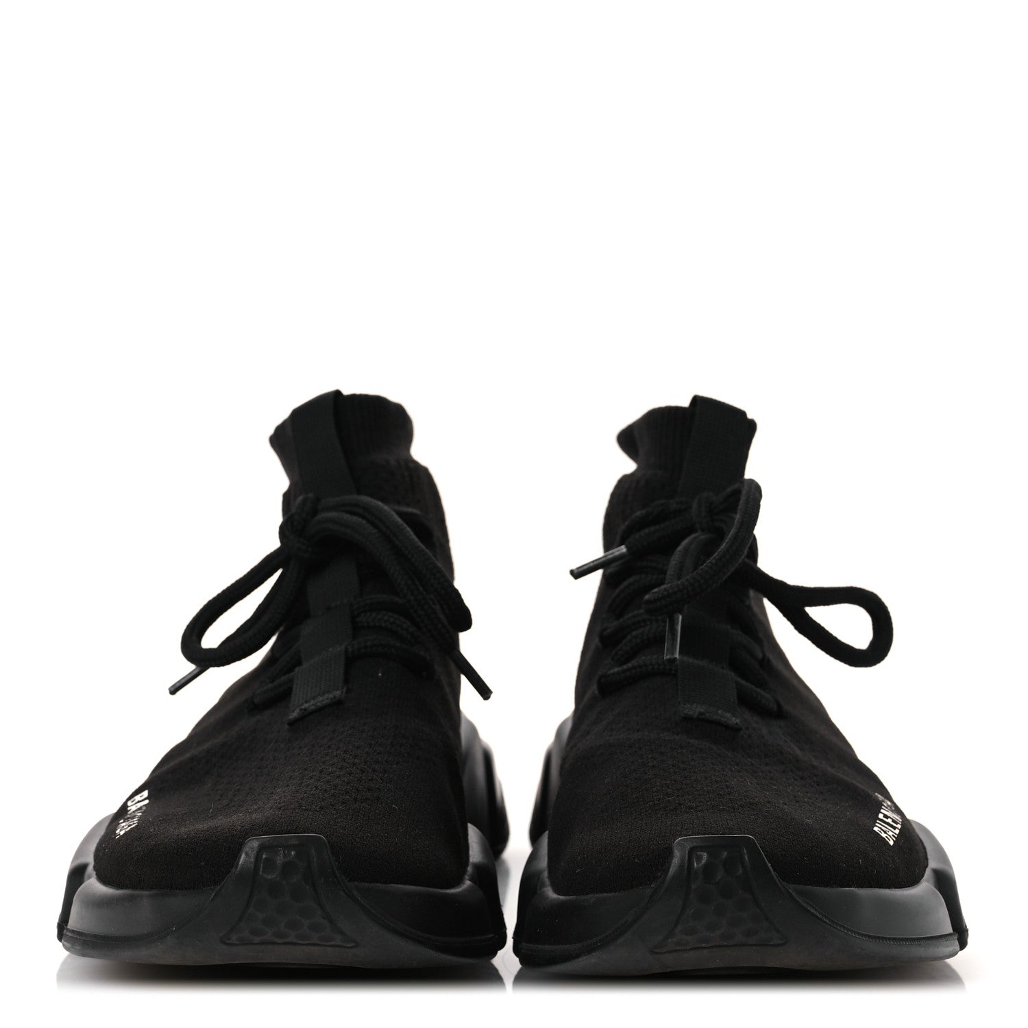 Balenciaga Recycled Knit Bi-Color Sole Womens Speed Lace Up Sneakers 38 Black White 3 of 12