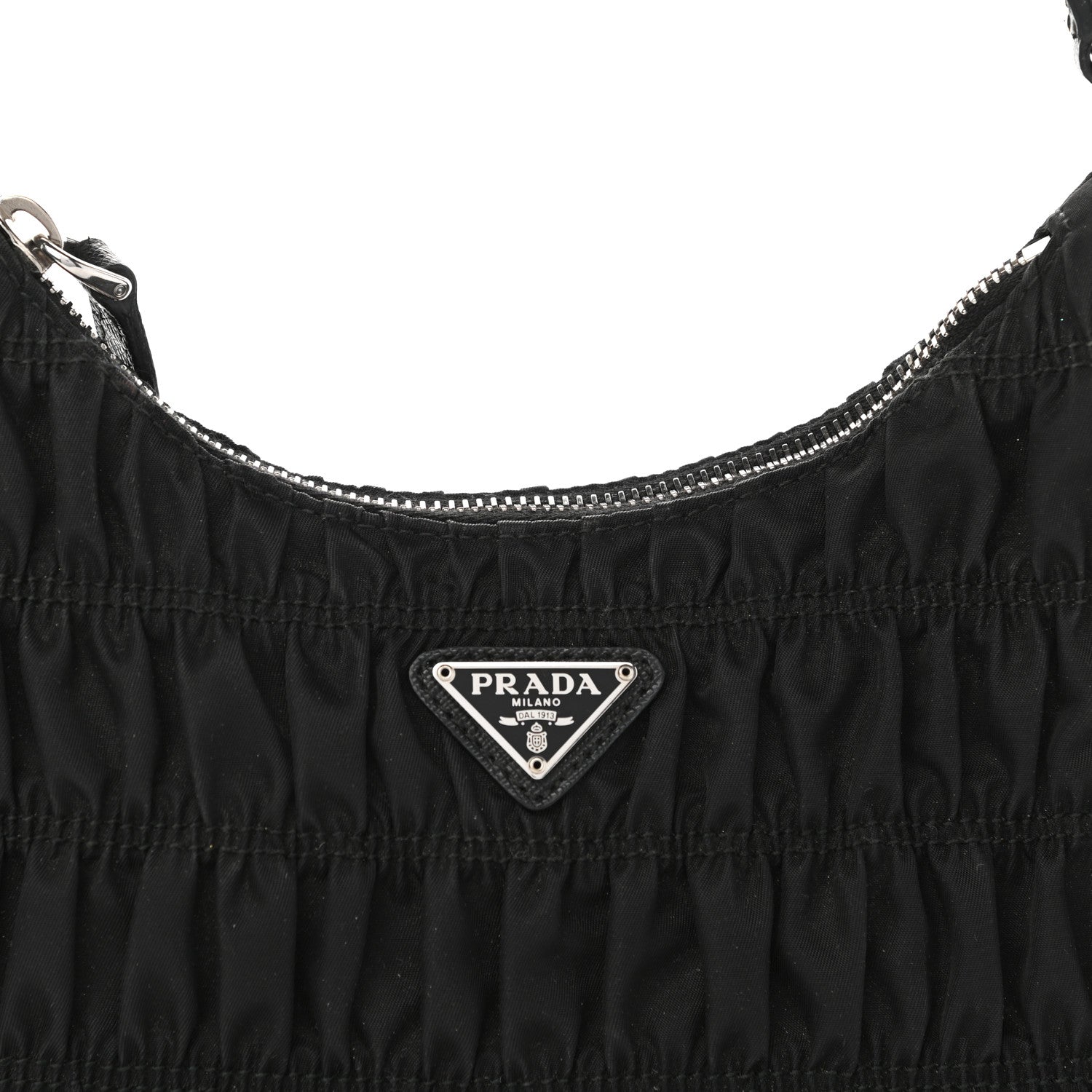 Prada Tessuto Nylon Gaufre Shoulder Bag Black 8 of 12
