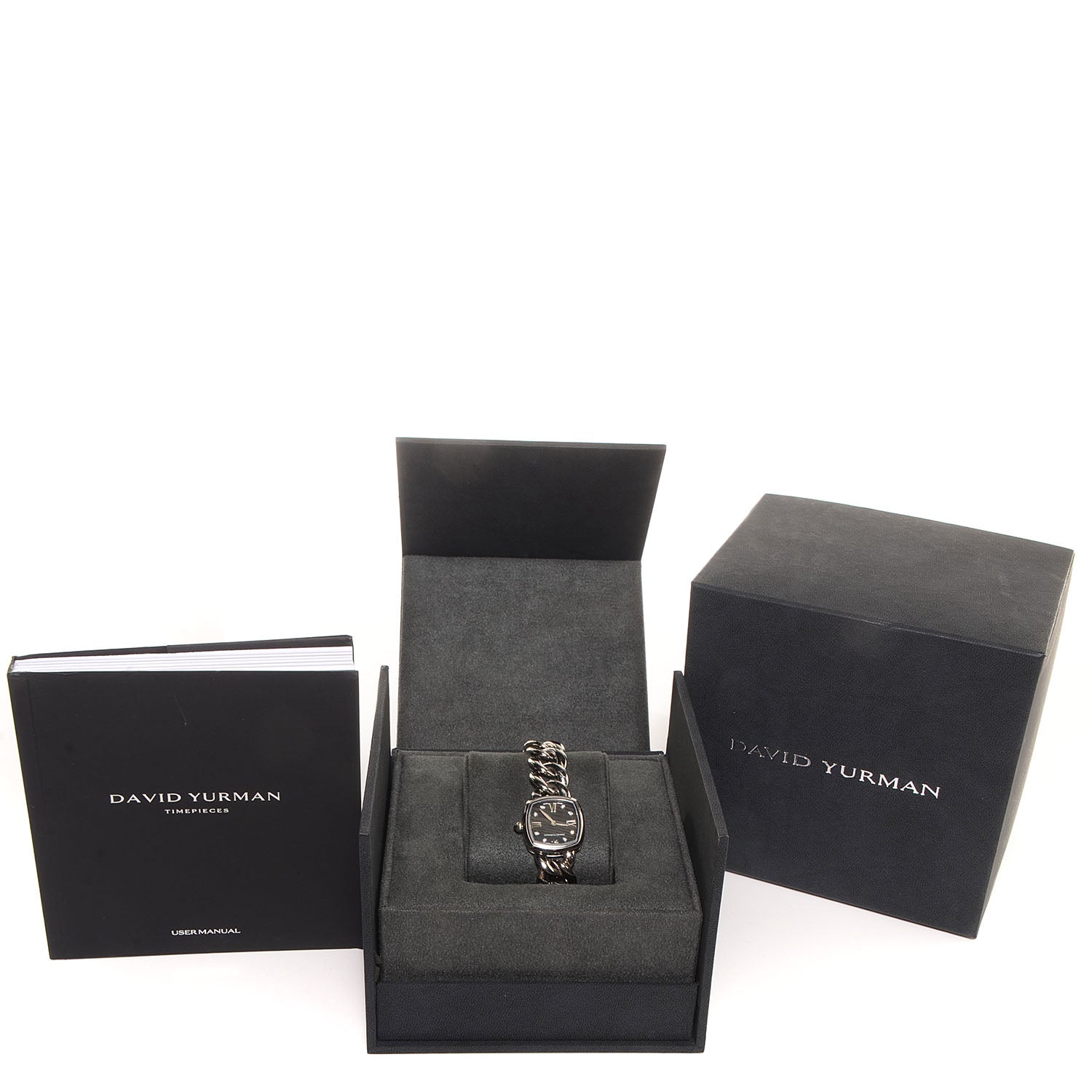 David Yurman Stainless Steel Diamond 23mm Albion Quartz Watch Black 8 of 8