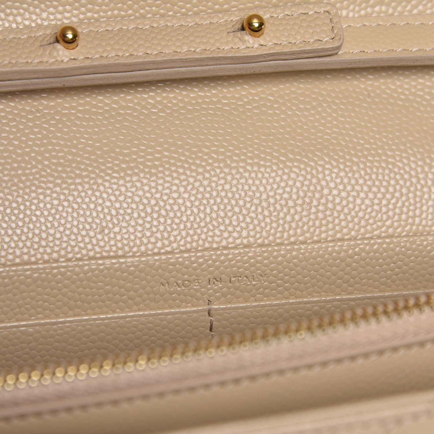 Saint Laurent Grain De Poudre Matelasse Chevron Monogram Chain Wallet Nude Powder 6 of 8