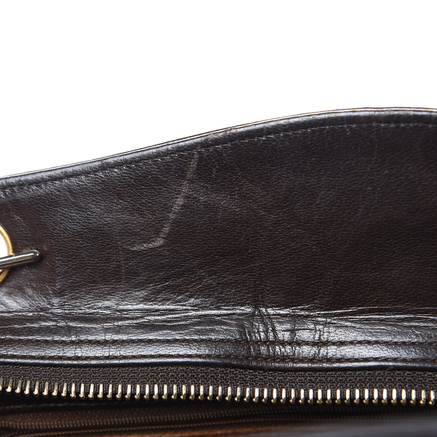 Lambskin Quilted Shoulder Bag Dark Brown