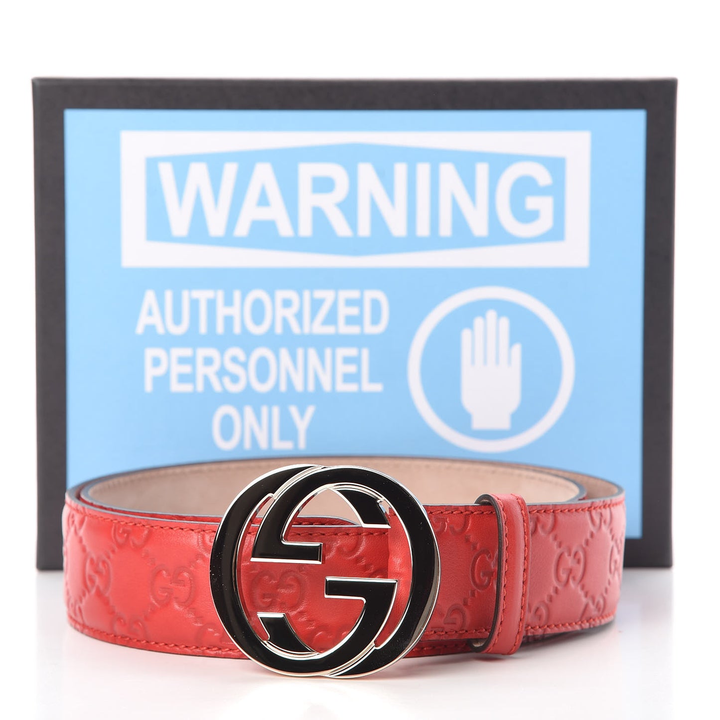 Guccissima Signature Interlocking G 40mm Belt 90 36 Red