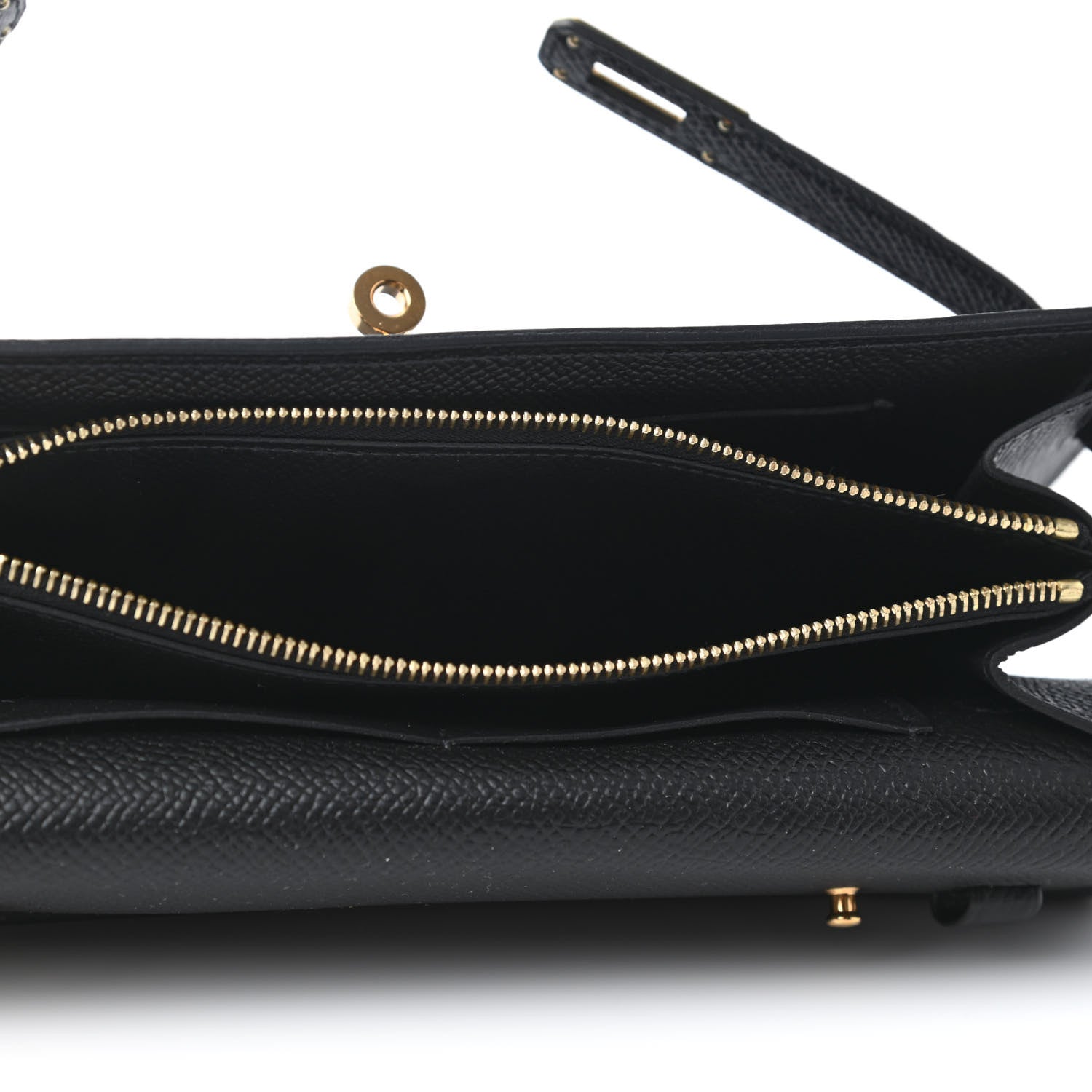 Hermes Epsom Matte Alligator Touch Kelly Wallet To Go Black 4 of 4