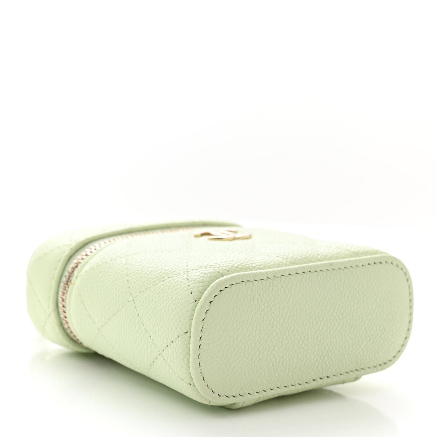 Chanel Caviar Quilted Small Handle With Care Vanity Case With Chain Light Green 4 of 11