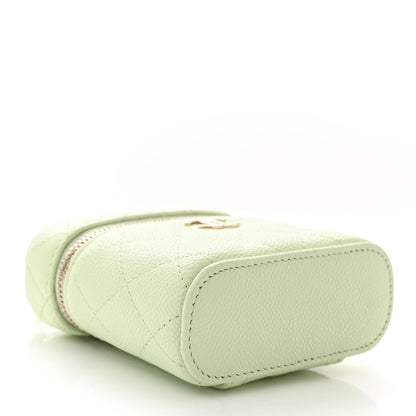 Chanel Caviar Quilted Small Handle With Care Vanity Case With Chain Light Green 4 of 11