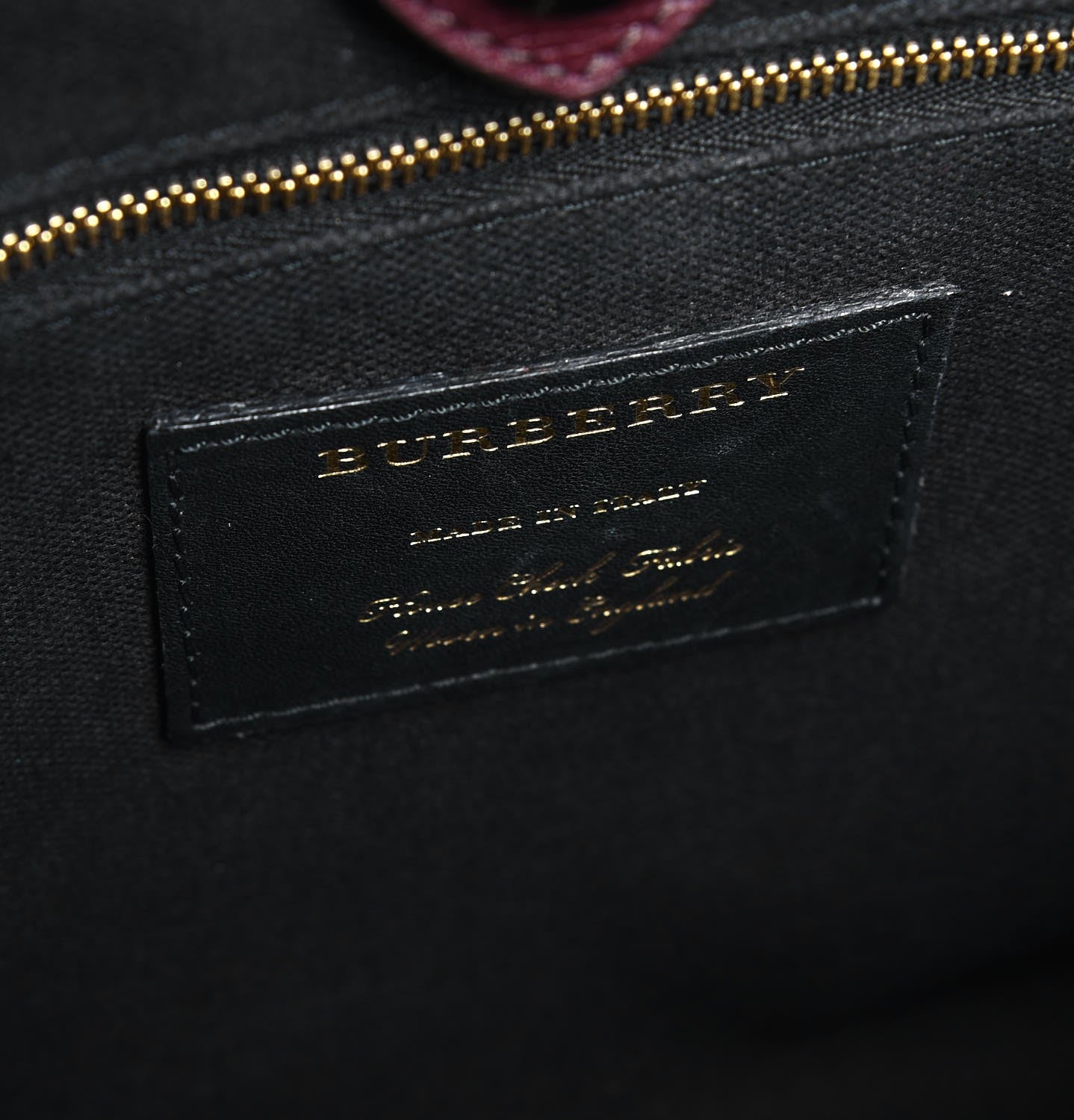 Burberry Grainy Calfskin House Check Medium Banner Tote Mahogany Red 6 of 12