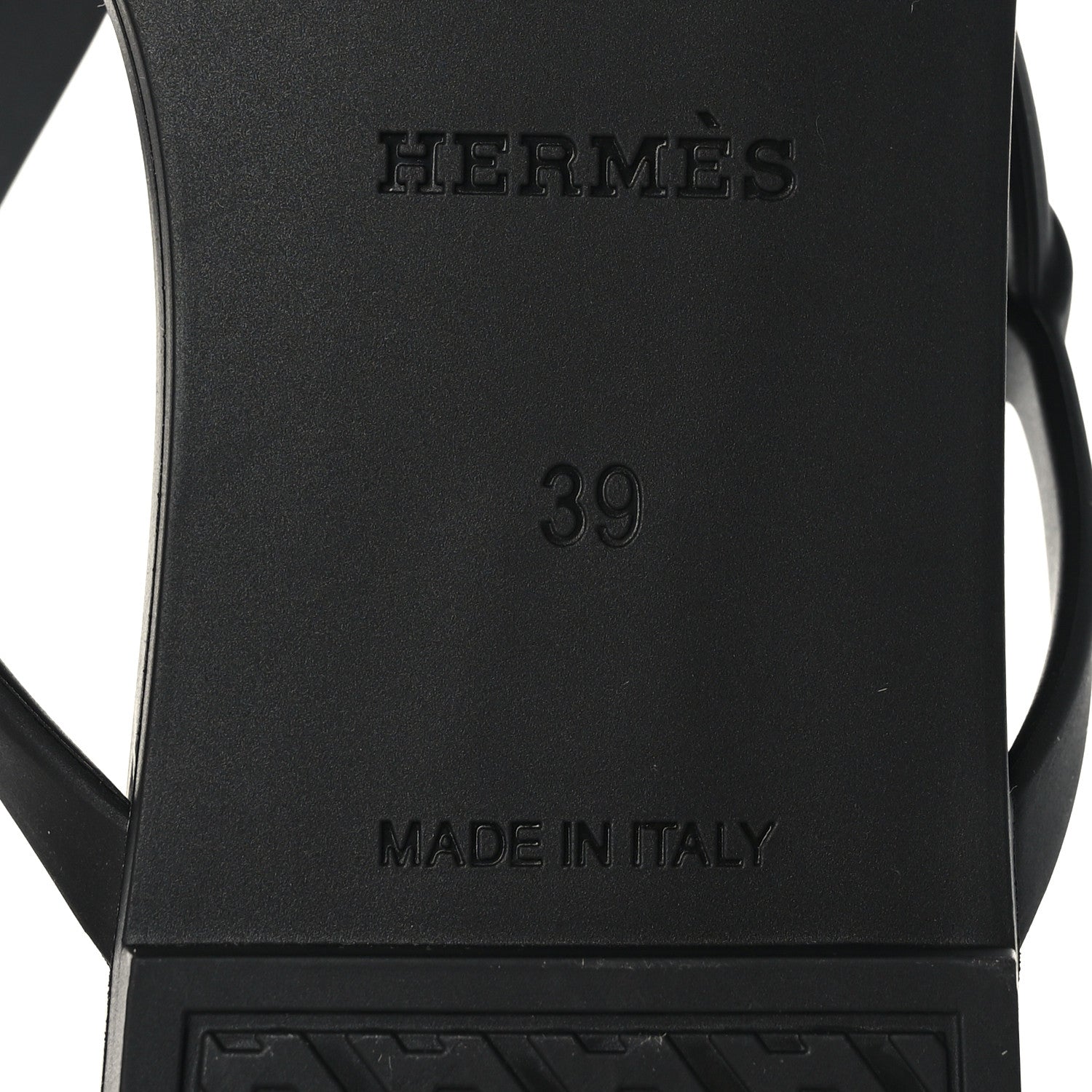 Hermes Rubber Womens Egerie Sandals 39 Black 7 of 8