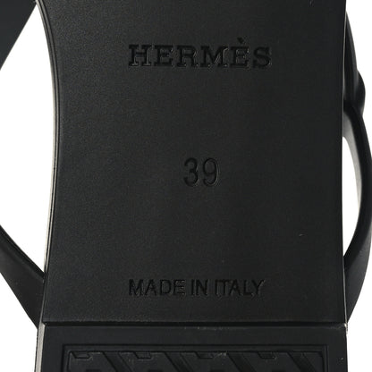 Hermes Rubber Womens Egerie Sandals 39 Black 7 of 8