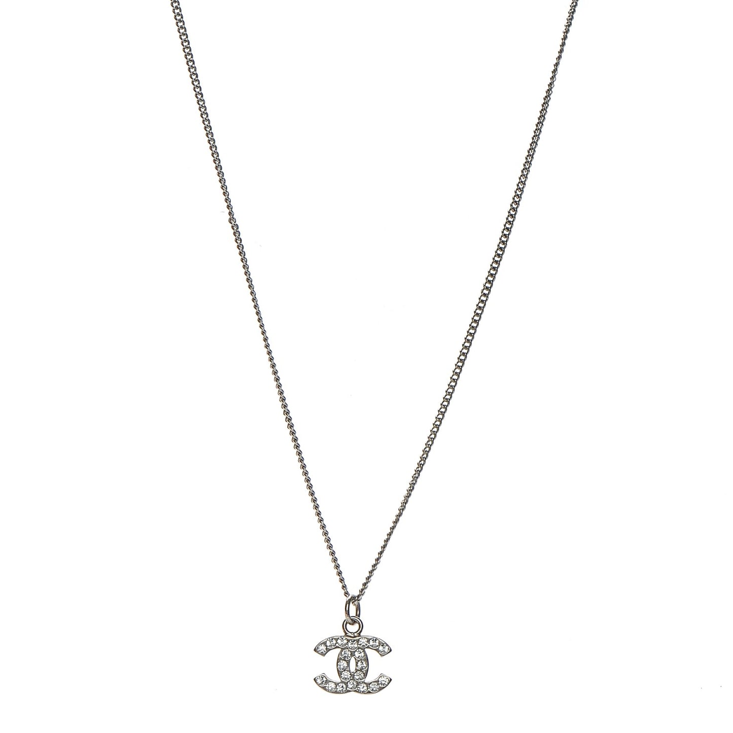 Crystal Timeless CC Necklace Silver