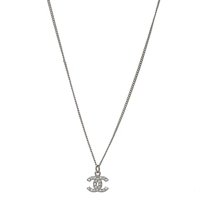 Chanel Crystal Timeless CC Necklace Silver 1 of 5