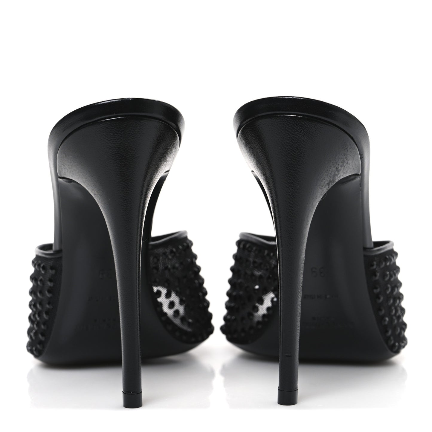 Tulle Strass Gippy 110 Mule Sandals 39 Black Jet