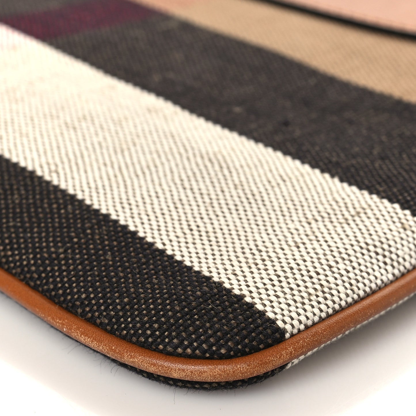 Mega Check Peyton Crossbody Clutch Bag Saddle Brown