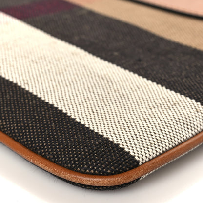 Burberry Mega Check Peyton Crossbody Clutch Bag Saddle Brown 10 of 10
