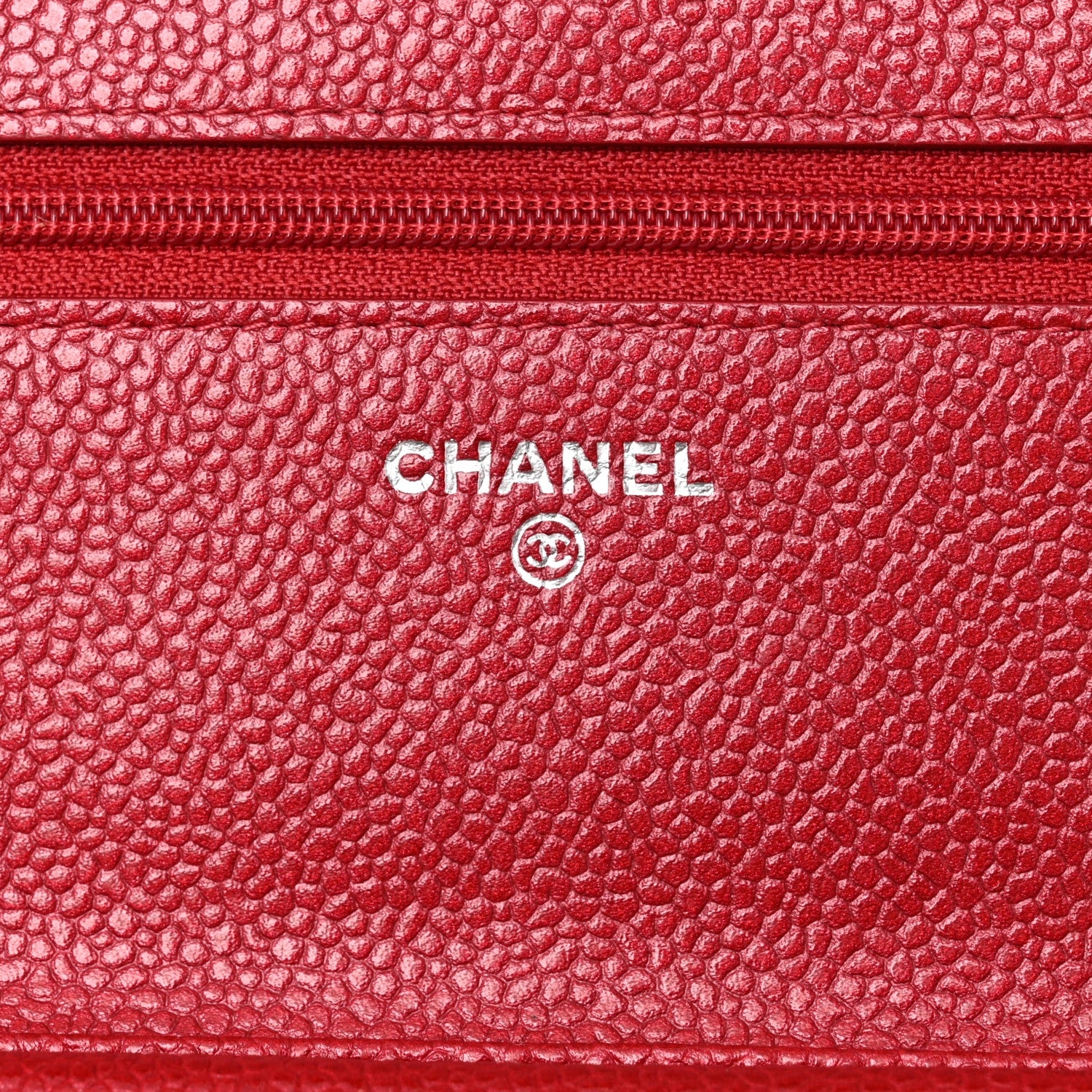 Chanel Iridescent Caviar Quilted Wallet On Chain WOC Red 6 of 11