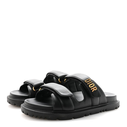 Christian Dior Lambskin Dioract 10mm Sandals 39 Black 4 of 10