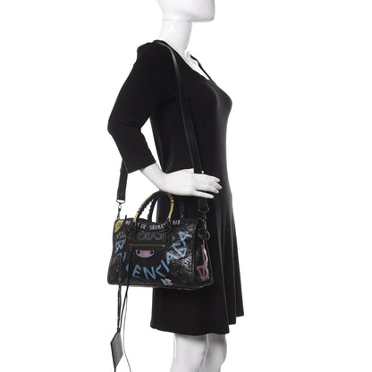 Balenciaga Agneau Graffiti All Over Classic Hardware S City Black Multicolor 2 of 10