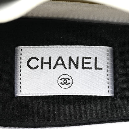 Chanel Velvet Calfskin Mixed Fibers Mens CC Sneakers 46 Ivory Black 8 of 12