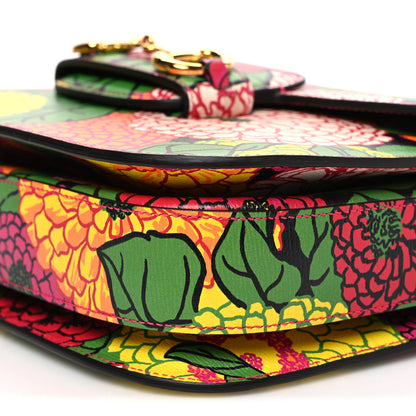 Gucci X KEN SCOTT New Shangai Calfskin Pomponica Print Horsebit 1955 Shoulder Bag Multicolor Fuxia Pompon 9 of 9