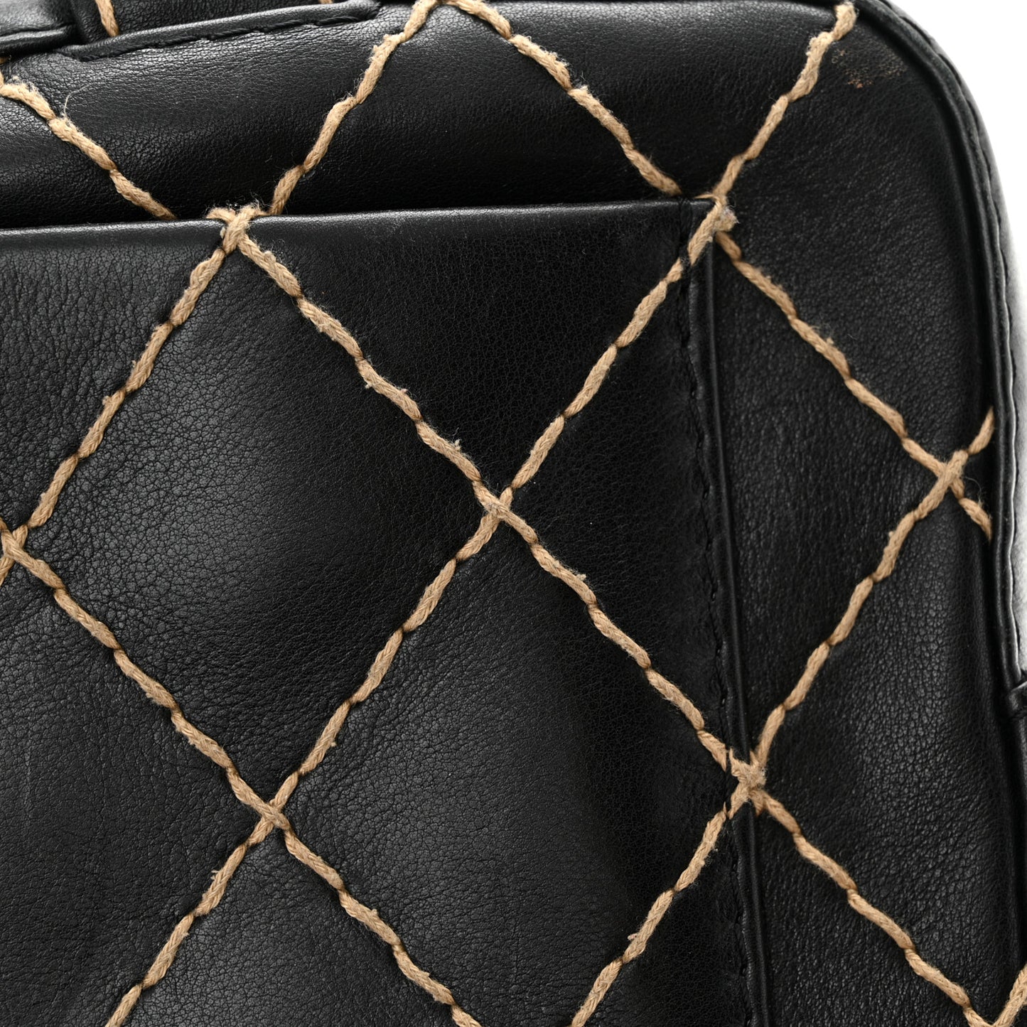 Calfskin Contrast Stitch Surpique Bowler Black