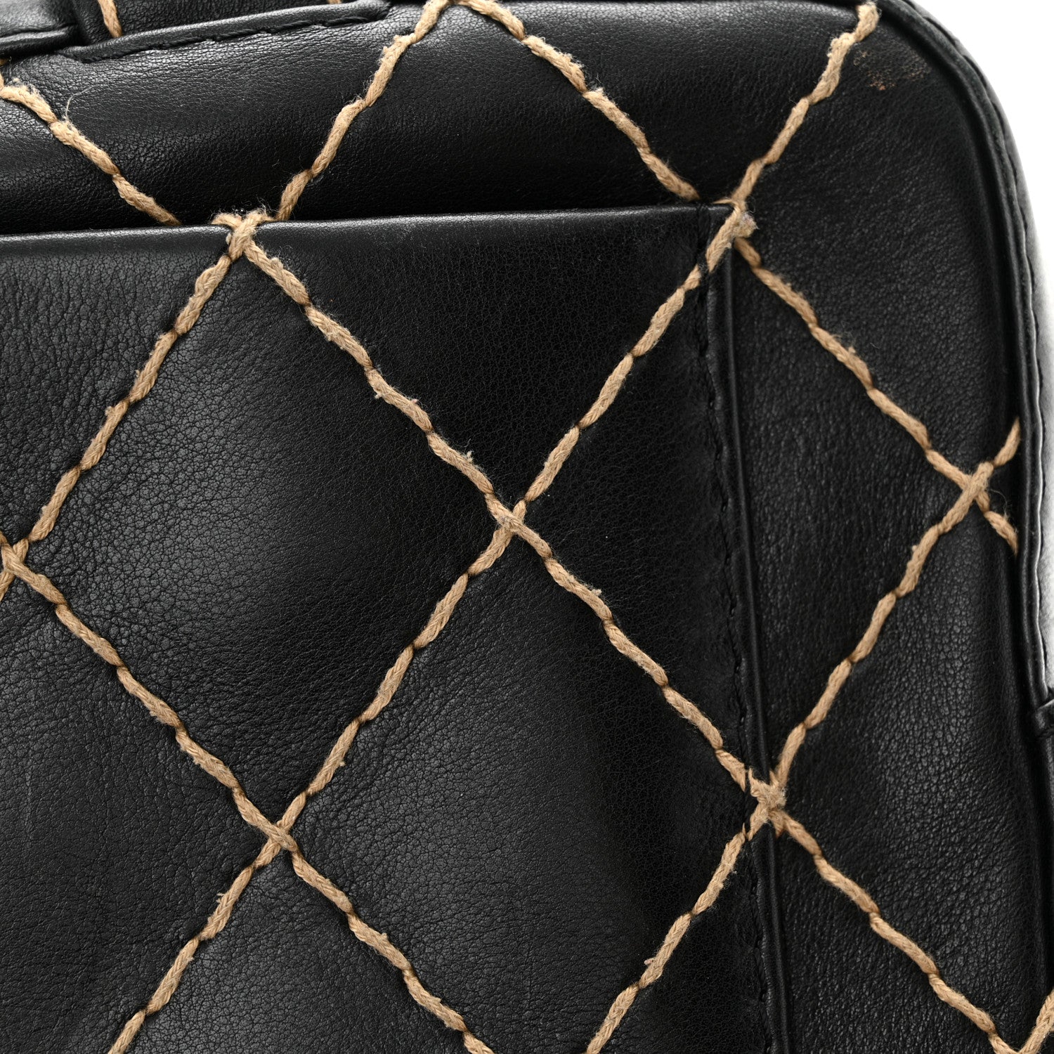 Chanel Calfskin Contrast Stitch Surpique Bowler Black 12 of 15